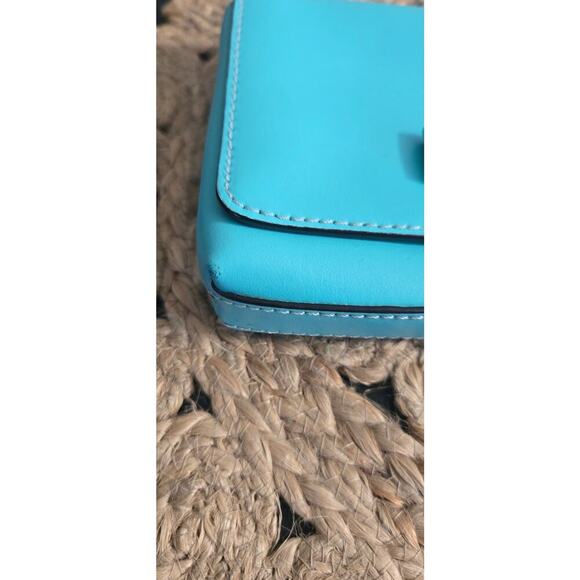 Kate Spade Aqua Bow Clutch Pre-Loved Turquoise Blue - Picture 10 of 11